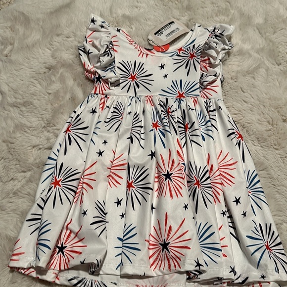 Red white and blue fireworks toddler dress Mila and Rose size 2 - Picture 3 of 3
